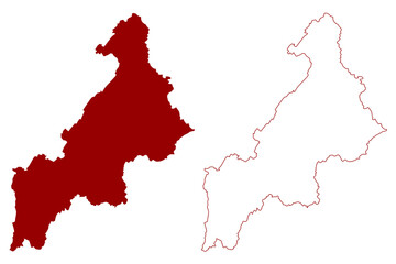 Glane District (Switzerland, Swiss Confederation, Canton of Fribourg or Freiburg) map vector illustration, scribble sketch Glânebezirk, District de la Gllânna or Glâne map