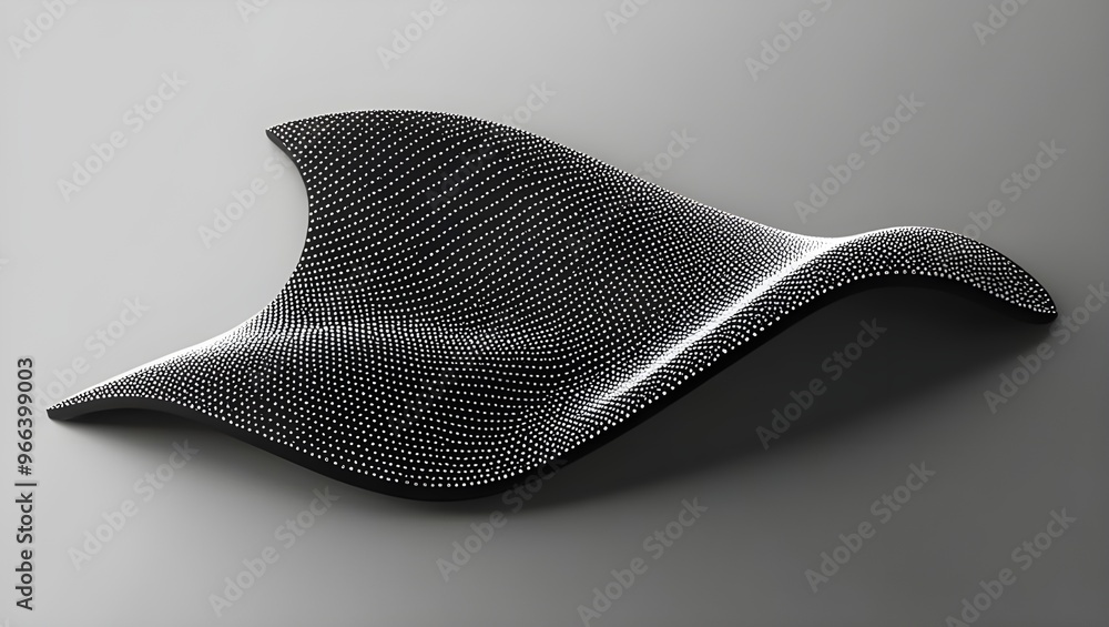 Poster abstract polygonal wave technology connection dots and lines structure. 3d rendering