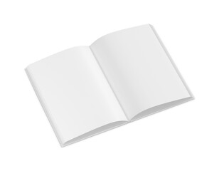 An image of a White Opened Hardcover Book isolated on a white background