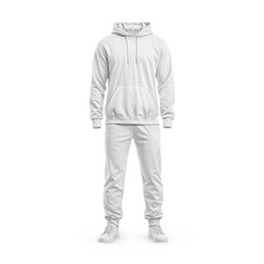 An image of a White Men's Sport Suit isolated on a white background