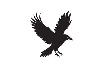 Crow silhouette vector illustration,