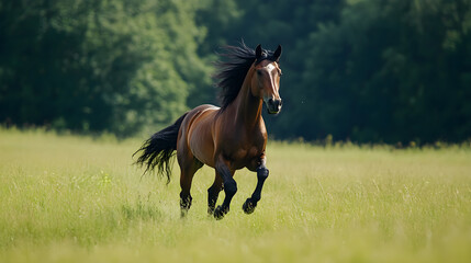 Fototapeta premium Breathtaking Horse Galloping Wild and Free Roaming