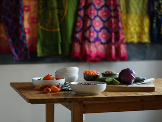 Table of healthy ingredients.