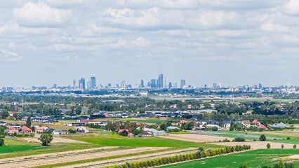 Panorama Warszawy z drona