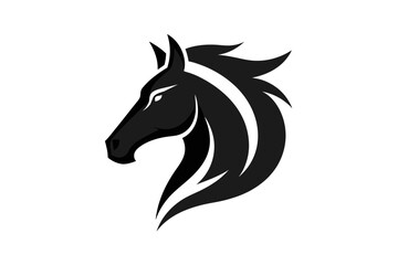 horse, golden, head, icon, modern, stylish, shape, underline, white, background, animal, logo, design, minimal, silhouette, graphic, vector, art, elegant, luxury, symbol, equine, illustration, abstrac