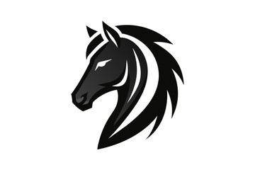 horse, golden, head, icon, modern, stylish, shape, underline, white, background, animal, logo, design, minimal, silhouette, graphic, vector, art, elegant, luxury, symbol, equine, illustration, abstrac