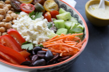 healthy salad in large bowl