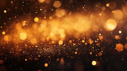 Obraz premium Scattered gradient amber to deep brown particles against a dark backdrop create a warm, earthy celebratory background