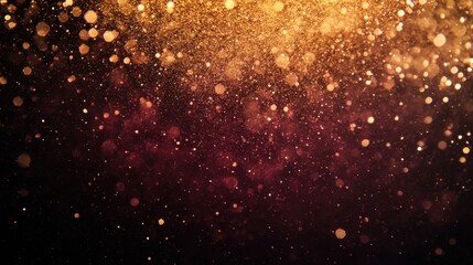 Obraz premium Scattered gradient ochre to deep maroon particles against a dark backdrop create a dramatic, rustic design element