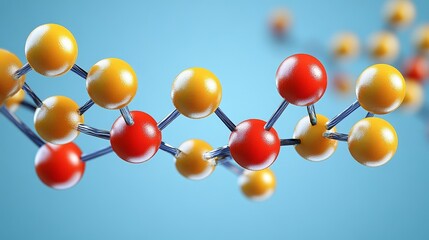 Close-up of a colorful molecular structure, representing the essence of chemistry and scientific discovery.