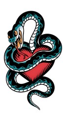 Obraz premium snake and heart