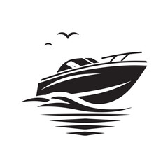 Download Motorboat Silhouette Vector Graphics – Perfect for Design Projects