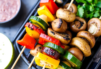 Rainbow veggie skewers for on the bbq