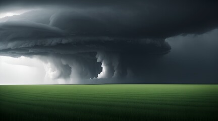 storm in the middle of a green field