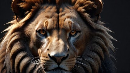 lion face close up