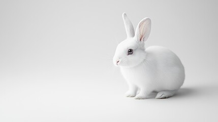 A White Rabbit on a White Background