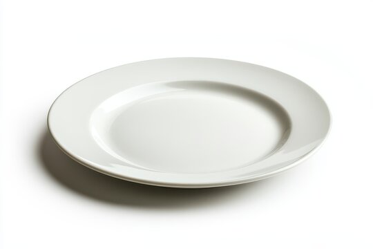 Empty White Plate on White Background