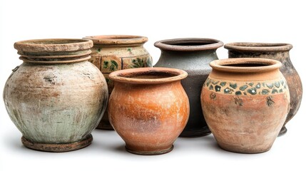 Collection of Vintage Clay Pots