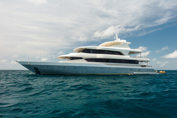 Luxury expensive yacht on the open sea