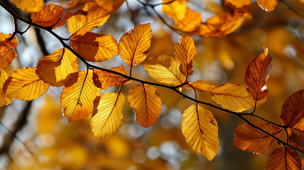 Fototapeta premium Crisp autumn leaves, dry and rustling, like whispers on the wind.