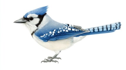 A Detailed Illustration of a Blue Jay