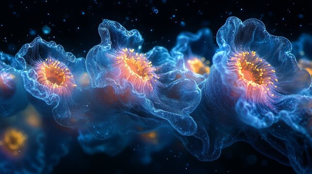 Microscopic view of ciliates thriving in freshwater during a summer sampling