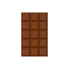 Chocolate bar isolated on white background. Chocolate bar icon, vector with wrapper. Flat illustration of chocolate bar vector icon for logo, app web design. Vector illustration.