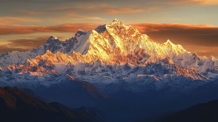 Majestic Mountain Peak at Sunset