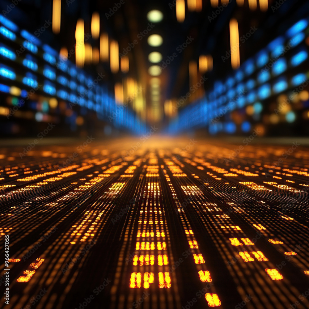 Aufkleber a captivating view of glowing lines and lights creating a digital pathway, symbolizing technology an