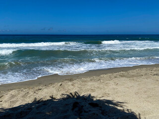 waves and sand on the beach