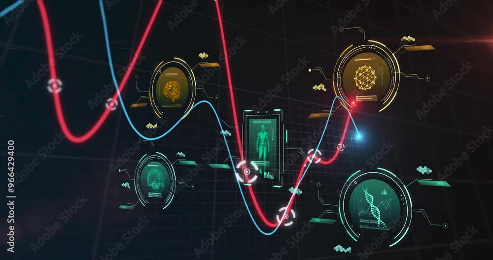 Poster animation of science data processing over diagrams