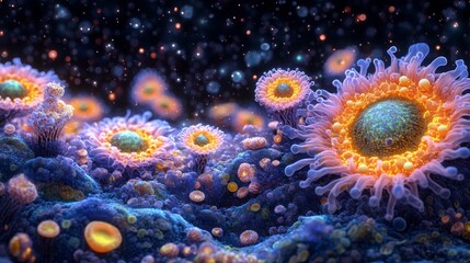 Fototapeta premium Exploring the vibrant diversity of the ocean microbiome beneath the sea surface