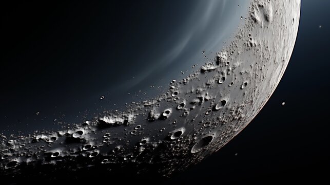 Moon on black background.