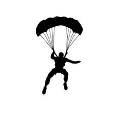 logo design of a skydiver with a transparent background