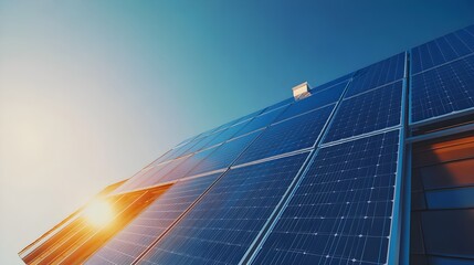 Environmentally friendly home design with solar panels and sustainable living focus