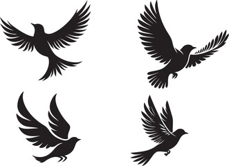 Obraz premium Flying bird group silhouette illustration eps 10