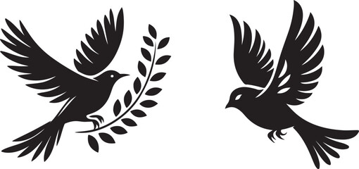 Obraz premium Flying bird group silhouette illustration eps 10