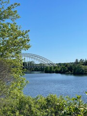 View of a river with a bridge