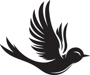 Obraz premium Graceful Flying Bird Silhouette – Wildlife-Inspired Vector Art EPS 10