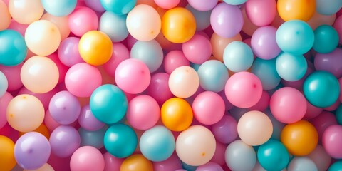 Colorful assortment of blue, gold, and silver balls scattered on the ground at a festive event