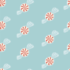 Lollipop pattern. Seamless sweet background with candy, lollypop print, texture. Colorful lolly for textile, fabric.