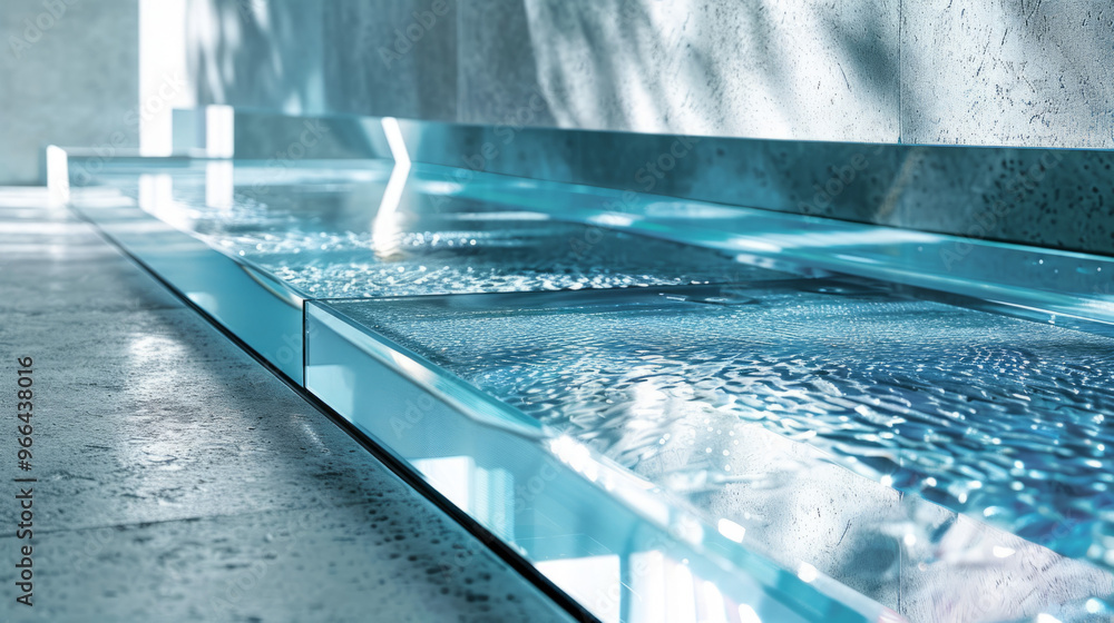 Wall mural glass surfaces: elements that replicate glass with reflections and refractions, adding lightness and