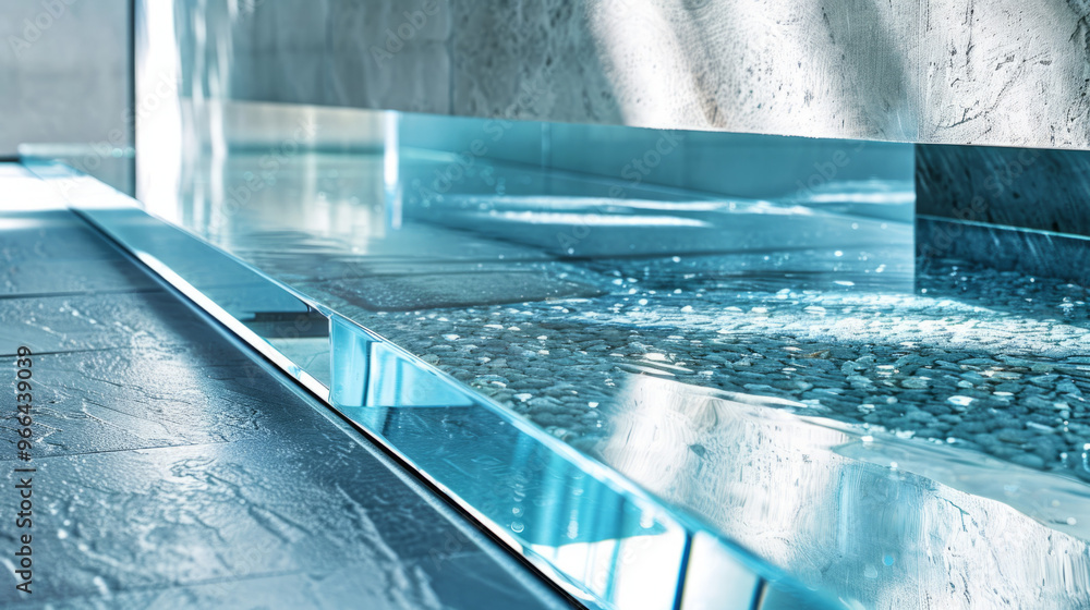 Wall mural glass surfaces: elements that replicate glass with reflections and refractions, adding lightness and