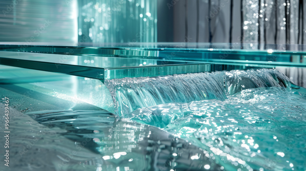 Wall mural glass surfaces: elements that replicate glass with reflections and refractions, adding lightness and