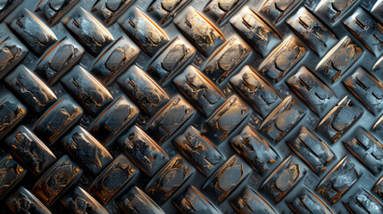 Metal textures: A background featuring 3D metallic elements with visible light reflections and details, creating a realistic effect.