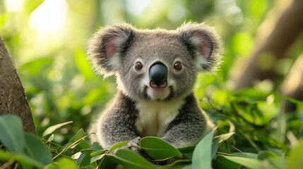 Obraz premium Koala in the wild. Beautiful extreme close-up. Printable photo with Instant Download. Digital photography. Art Decor. Digital art.