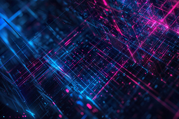 Fototapeta premium A blue and white abstract painting with a lot of dots,