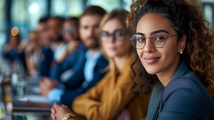 Obraz premium business woman with her work team