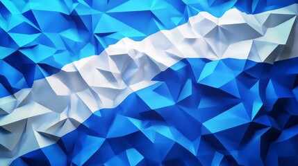 Naklejka premium Greece, vector flag, virtual abstract 3D object made of triangular polygons on a blue background