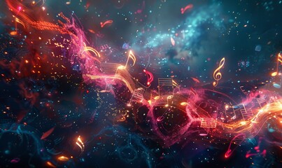 Obraz premium musical note themed wallpaper